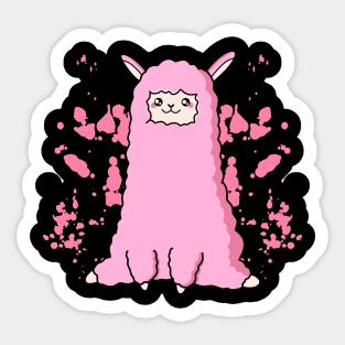 Pink Baby Alpaca Sticker